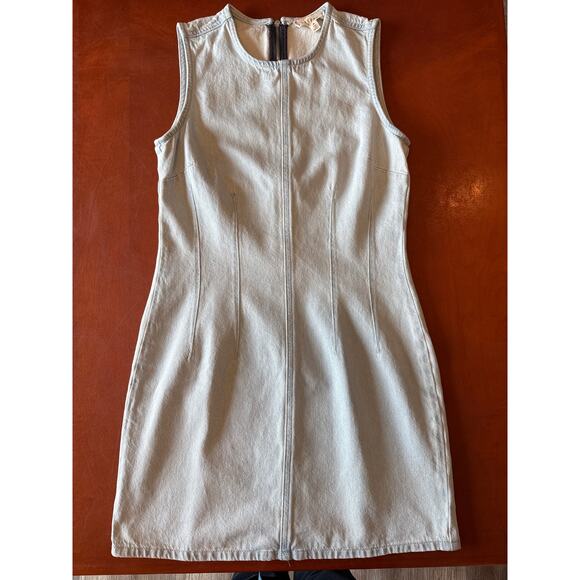 Harper Heritage Vintage Denim Mini Dress Light Wash Pleated Women’s Medium - Picture 4 of 9